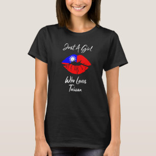 Lip Frauen Mädchen Liebesflagge Taiwan T-Shirt