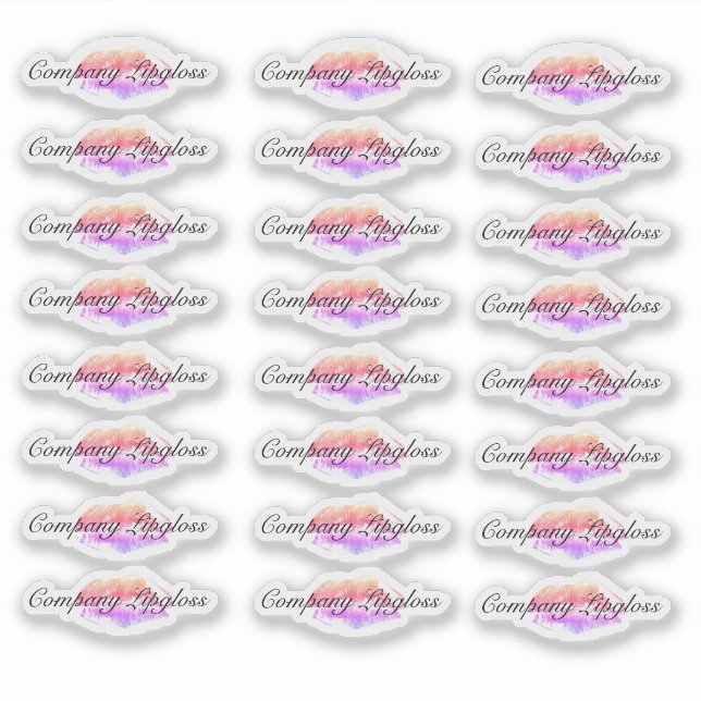 Lip Gloss Packaging Logo Lip Rainbow Branding Aufkleber (Vorderseite)