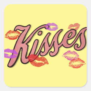 LIP KISSES QUADRATISCHER AUFKLEBER