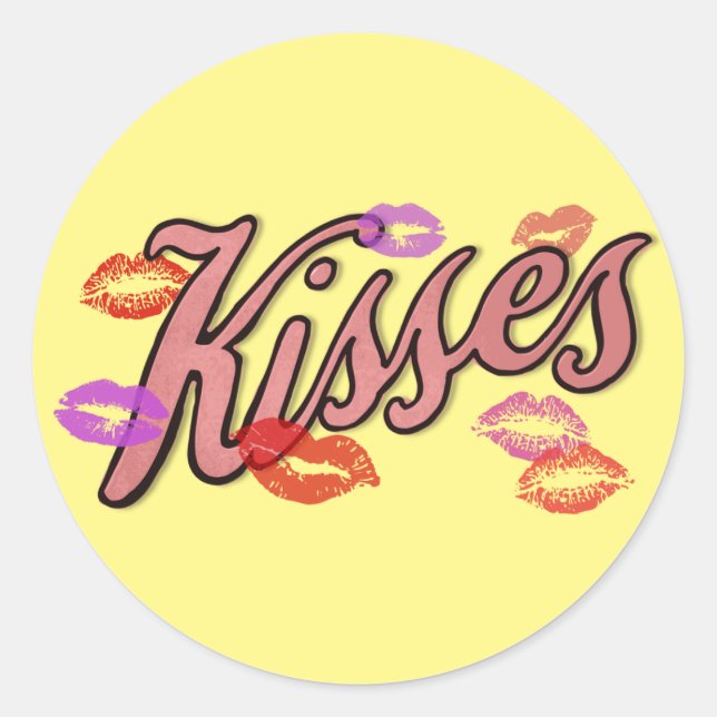 LIP KISSES RUNDER AUFKLEBER (Vorderseite)
