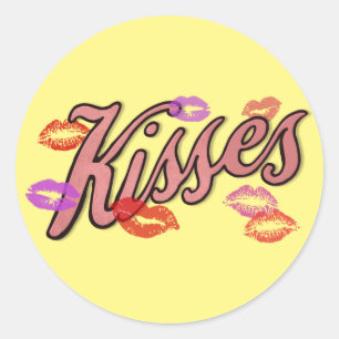 LIP KÜSSE  RUNDER AUFKLEBER