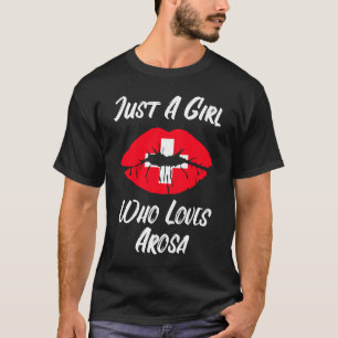 Lip Mouth Liebe Schweiz Flagge T-Shirt