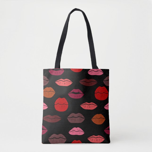 Lip print, rosa Küsse. (Vorderseite)