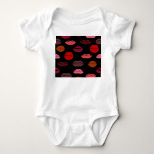 Lip print, rosa Küsse. Baby Strampler