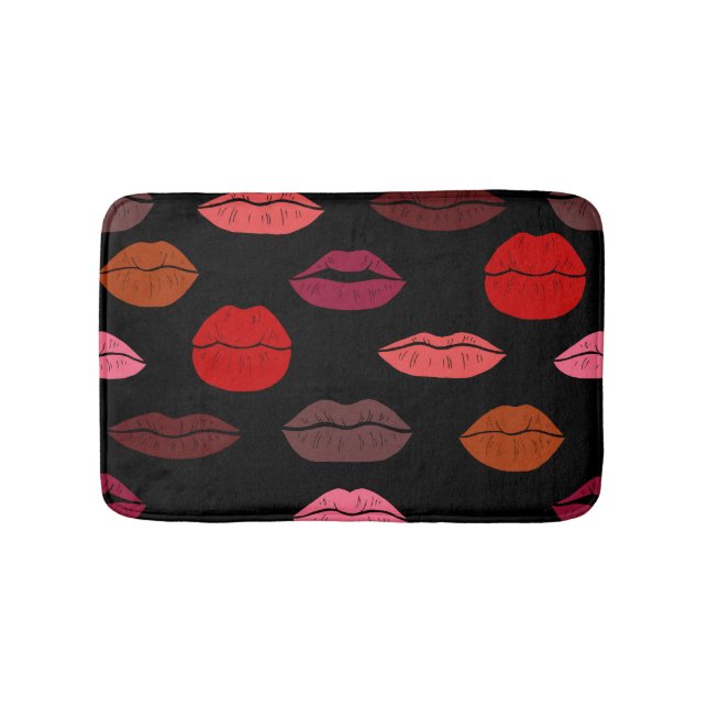 Lip print, rosa Küsse. Badematte (Vorderseite)