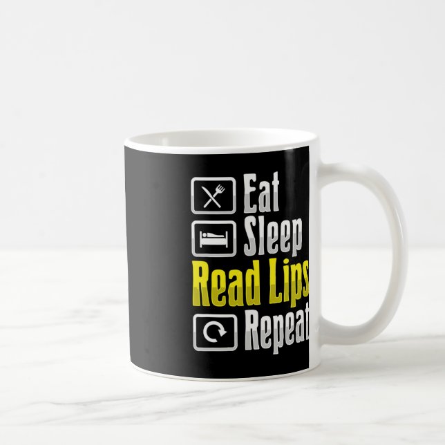 Lip Reading ASL Hand Gesture Deaf Hörverlust Awa Kaffeetasse (Rechts)