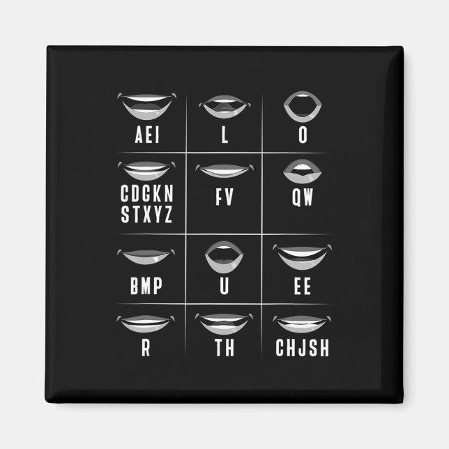 Lip Reading ASL Hand Gesture Deaf Hörverlust Awa Magnet (Vorne)