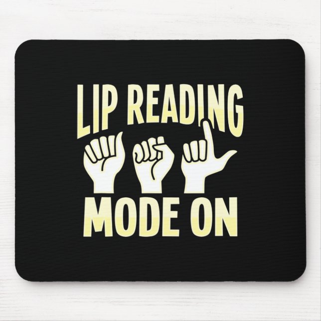 Lip Reading ASL Hand Gesture Deaf Hörverlust Awa Mousepad (Vorne)