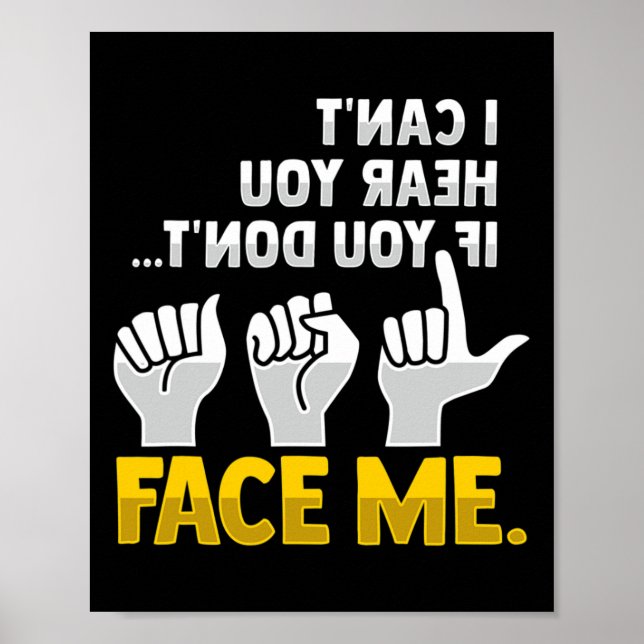 Lip Reading ASL Hand Gesture Deaf Hörverlust Awa Poster (Vorne)