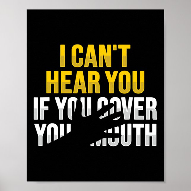 Lip Reading ASL Hand Gesture Deaf Hörverlust Awa Poster (Vorne)