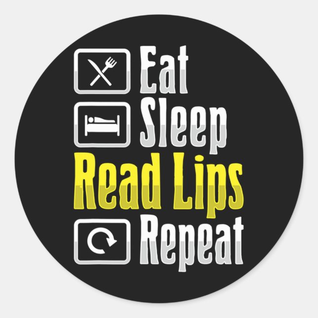 Lip Reading ASL Hand Gesture Deaf Hörverlust Awa Runder Aufkleber (Vorderseite)