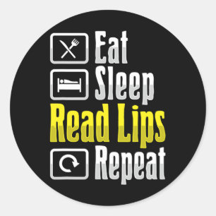 Lip Reading ASL Hand Gesture Deaf Hörverlust Awa Runder Aufkleber