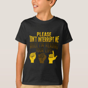 Lip Reading ASL Hand Gesture Deaf Hörverlust Awa T-Shirt
