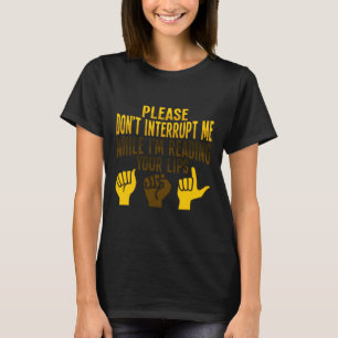 Lip Reading ASL Hand Gesture Deaf Hörverlust Awa T-Shirt