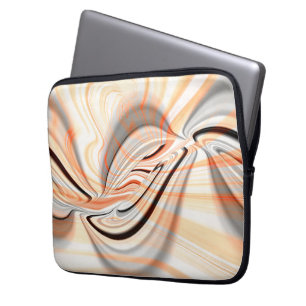 "Lip" und blassorange Kurven auf weich beige Textu Laptopschutzhülle