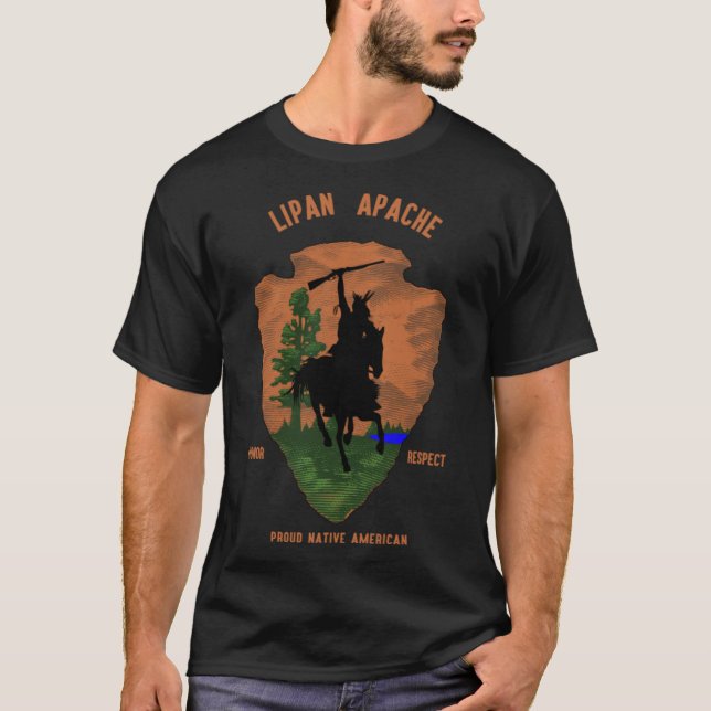 Lipan APACHE Native Amerikanische Ureinwohner Retr T-Shirt (Vorderseite)