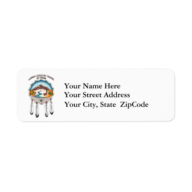 Lipan Apache Stamm Texas Address Labels (Vorne)
