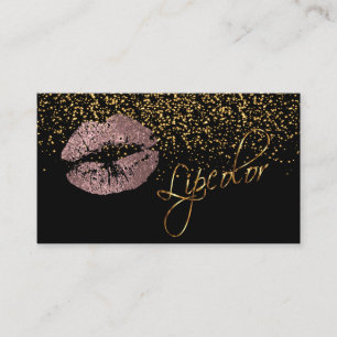 Lipcolor mit GoldConfetti u. den staubigen Visitenkarte
