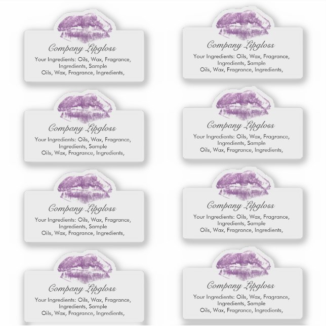 Lipgloss Lip Imprint Logo Inhaltsstoff Unternehmen Aufkleber (Vorderseite)