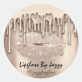 Lipgloss Makeup Tropfen Packen Tropfen Rose Gold Runder Aufkleber