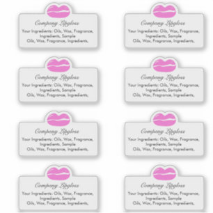 Lipgloss-Schönheits-Logo-Inhalt Geschäft Aufkleber