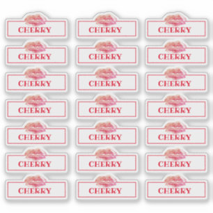 Lipgloss-Verpackungs-Logo Lippen Branding Klar Rot Aufkleber