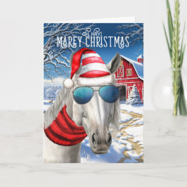 Lipizzan Weißes Pferd Funny MARE Weihnachten