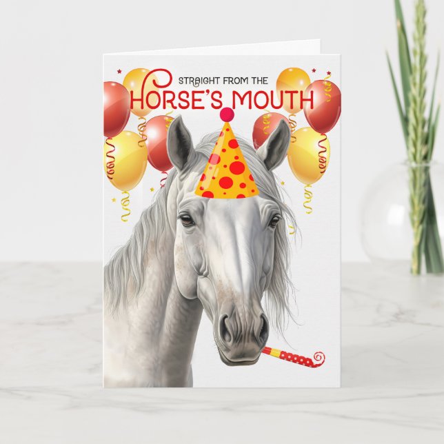 Lipizzaner Weißes Pferd Funny Geburtstag Karte (Vorderseite)
