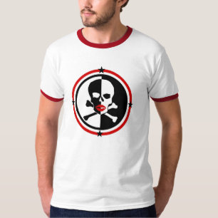 Lippen auf Schädel- u. Kreuzknochen T-Shirt
