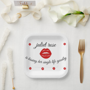 Lippen-Bachelorette-Party Pappteller