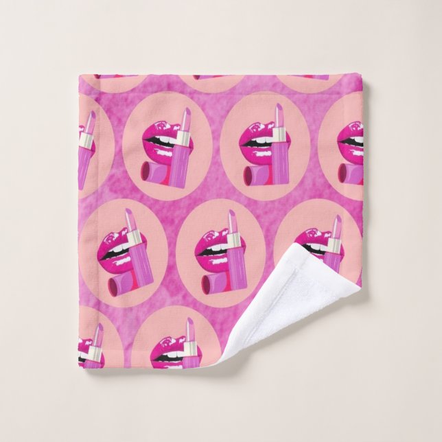 Lippen Badhandtuch Set (Waschlappen)