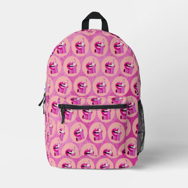 Lippen Bedruckter Rucksack (Vorderseite)