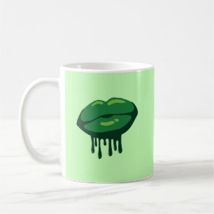 Lippen der Frau Kaffeetasse