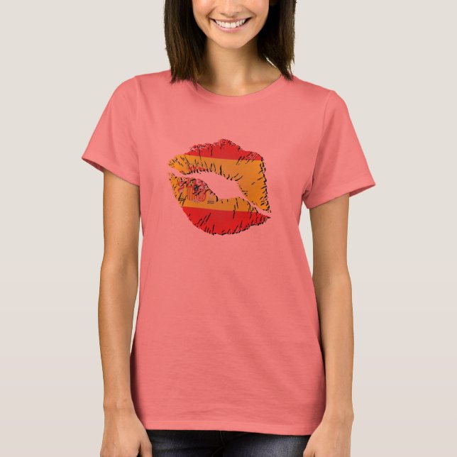 Lippen der spanischen Flagge T-Shirt (Vorderseite)