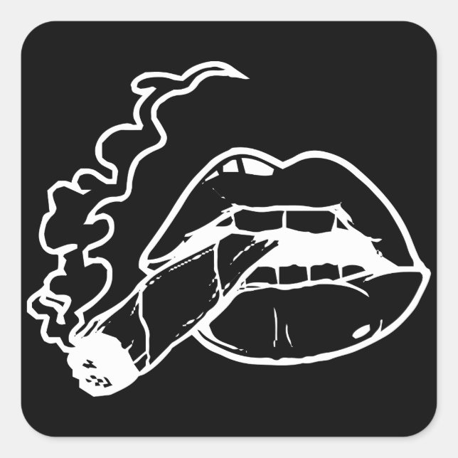 Lippen des gemeinsamen Tropfens, Tropflippen, Unkr Quadratischer Aufkleber (Vorderseite)