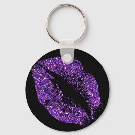 Lippen des lila Glitzer Schlüsselanhänger