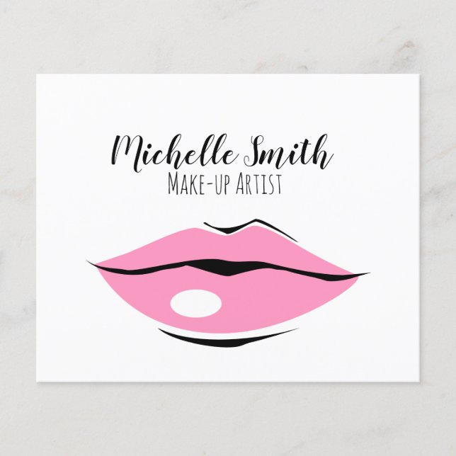 Lippen-Design im hellrosa Make-up-Stil Flyer (Vorne)