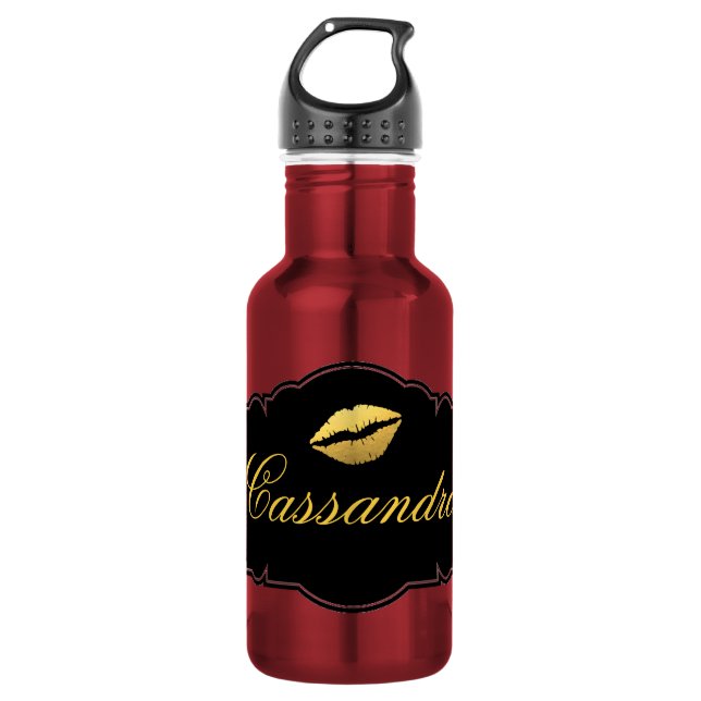 Lippen Edelstahlflasche (Vorderseite)