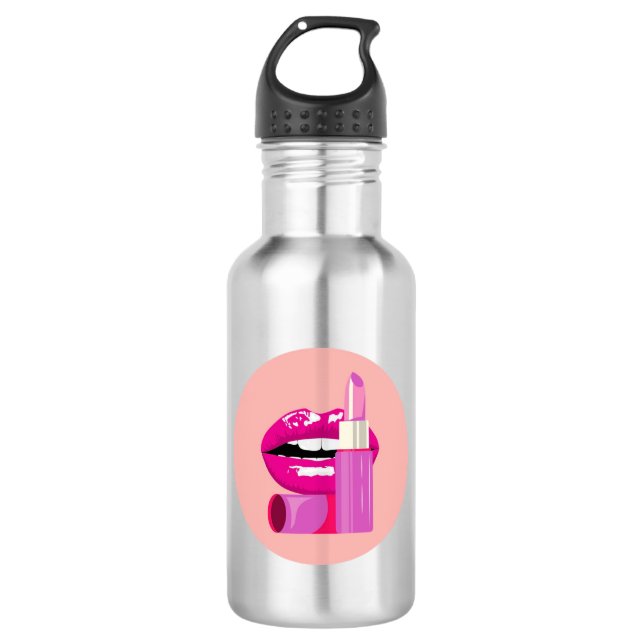 Lippen Edelstahlflasche (Vorderseite)
