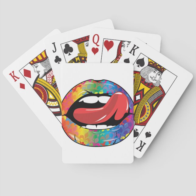Lippen Fleur De Rainbow Licking Spielkarten (Rückseite)
