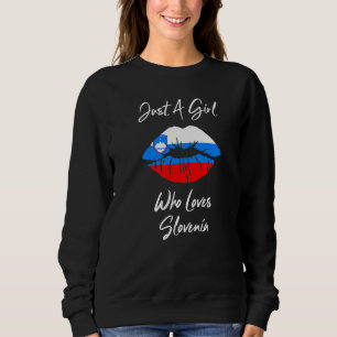 Lippen Frauen Mädchen Lieben Flagge Slowenien Sweatshirt