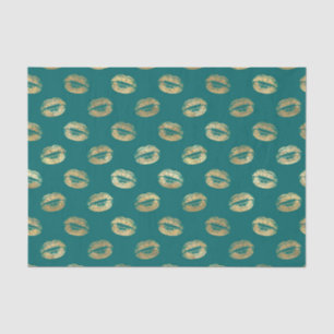 Lippen für aquamarine und goldene Fohlen Seidenpapier