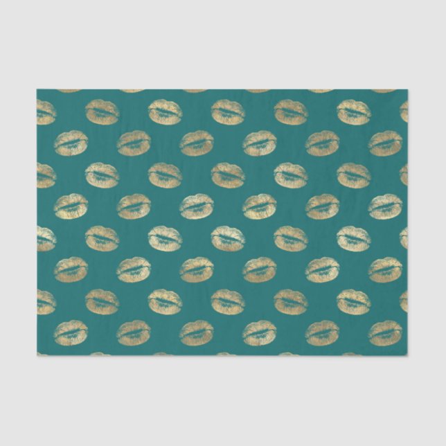 Lippen für aquamarine und goldene Fohlen Seidenpapier (Vorderseite)