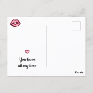 Lippen Herz meine ganze Liebe Postkarte