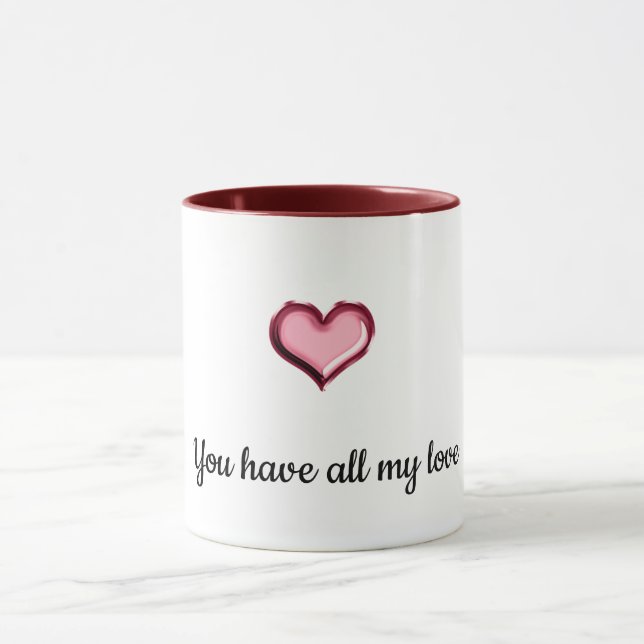 Lippen Herz meine ganze Liebe Tasse (Zentrum)