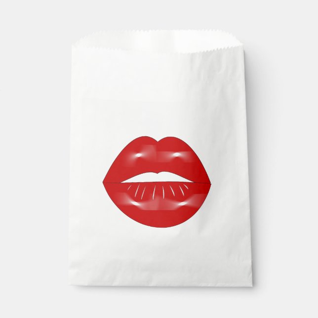 Lippen-Junggeselinnen-Abschied Geschenktütchen (Vorderseite)