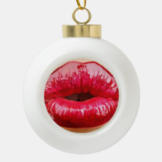Lippen küssen innere Weihnachtsverzierung Keramik Kugel-Ornament