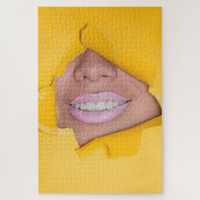 Lippen lächeln gelb puzzle (Vertikal)