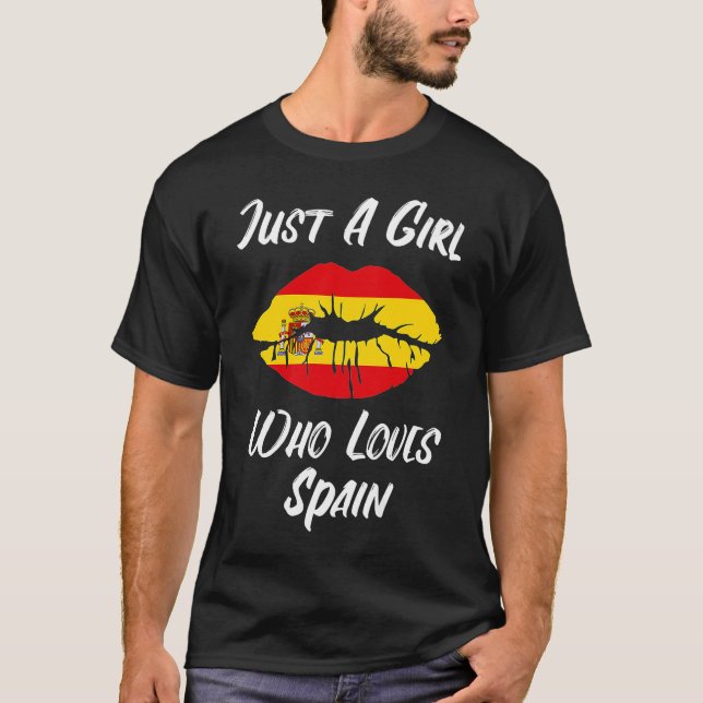 Lippen Liebe Spanien T-Shirt (Vorderseite)