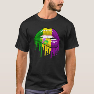 Lippen Lippen Lilie Mardi Gras T-Shirt